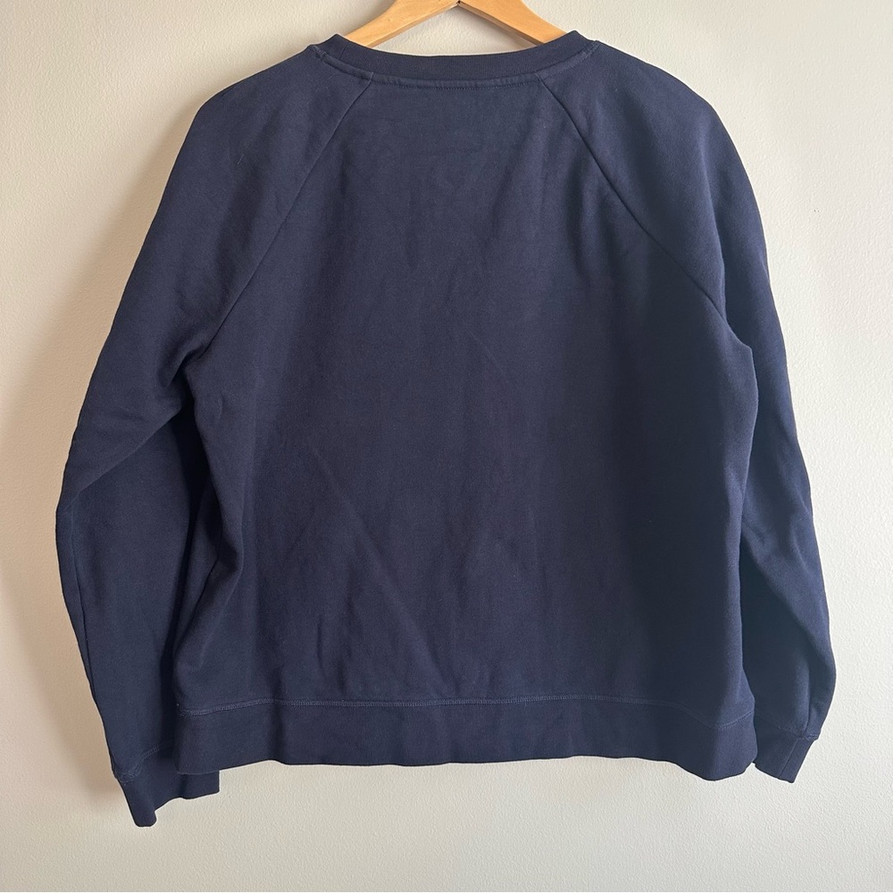 Boden “Oh Yeah” Sweatshirt, Navy, Leopard Print lettering, Women’s Size Large - Picture 8 of 9